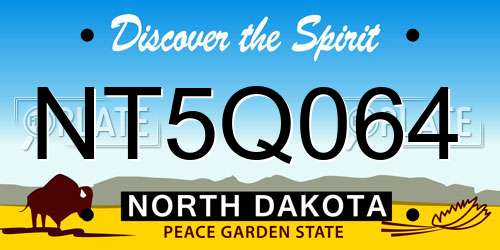 NT5Q064 North Dakota License Plate