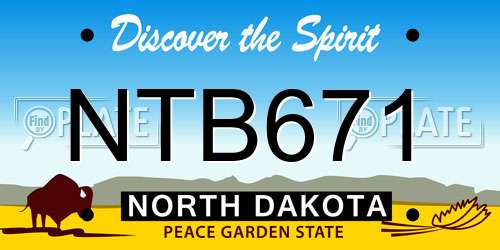 NTB671 North Dakota License Plate