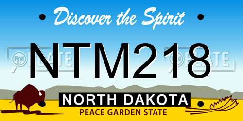 NTM218 North Dakota License Plate