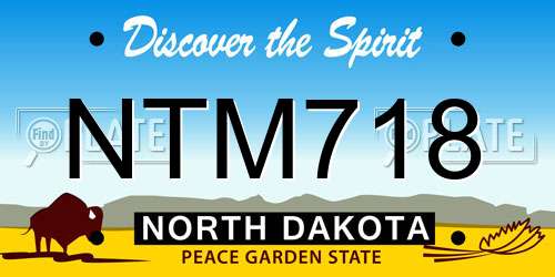 NTM718 North Dakota License Plate