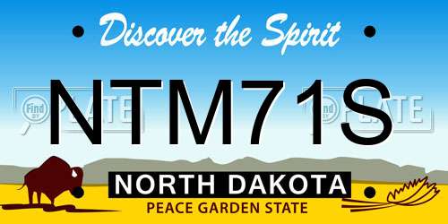 NTM71S North Dakota License Plate