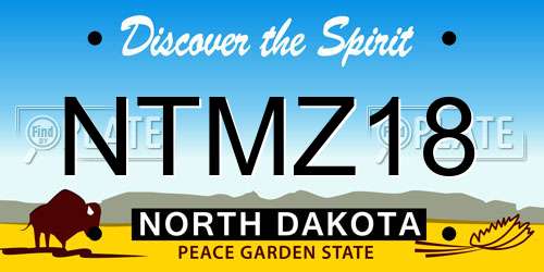 NTMZ18 North Dakota License Plate