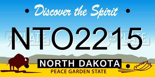 NTO2215 North Dakota License Plate