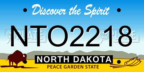 NTO2218 North Dakota License Plate