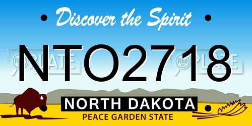NTO2718 North Dakota License Plate