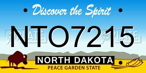 NTO7215 North Dakota License Plate