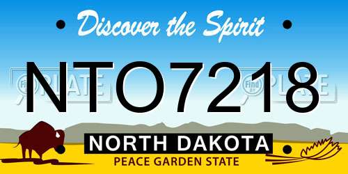NTO7218 North Dakota License Plate
