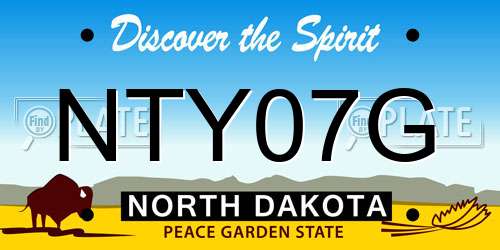 NTY07G North Dakota License Plate