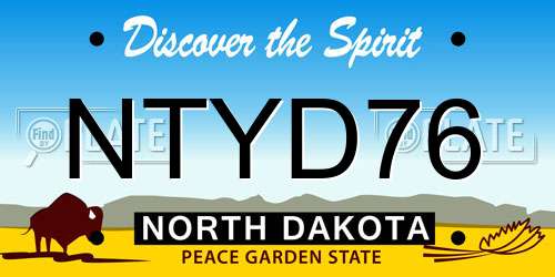 NTYD76 North Dakota License Plate