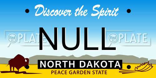 NULL North Dakota License Plate