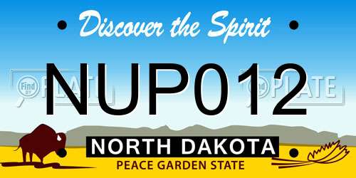 NUP012 North Dakota License Plate