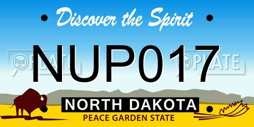 NUP017 North Dakota License Plate