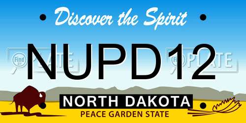 NUPD12 North Dakota License Plate