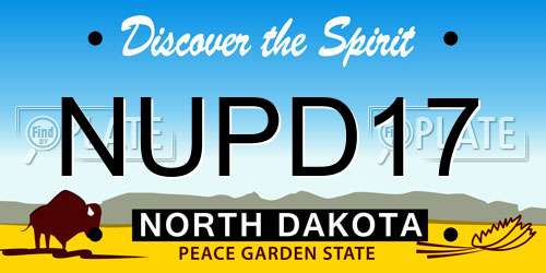 NUPD17 North Dakota License Plate