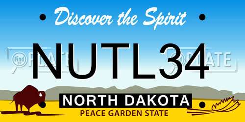 NUTL34 North Dakota License Plate