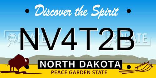 NV4T2B North Dakota License Plate
