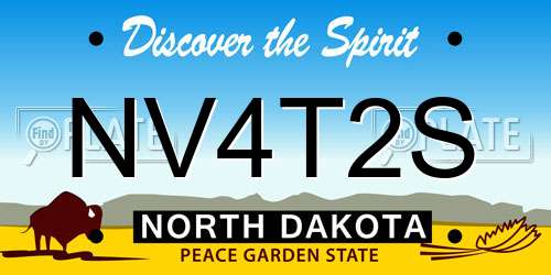 NV4T2S North Dakota License Plate