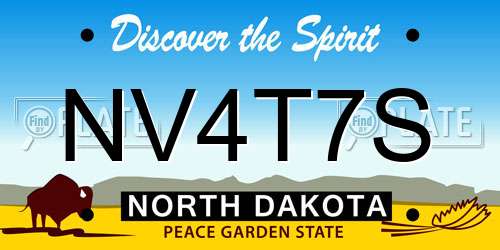 NV4T7S North Dakota License Plate