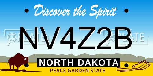 NV4Z2B North Dakota License Plate