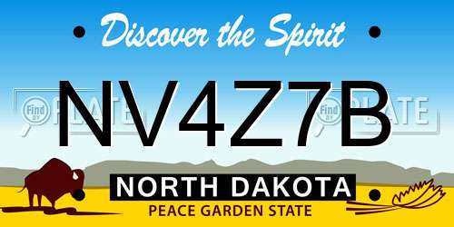 NV4Z7B North Dakota License Plate