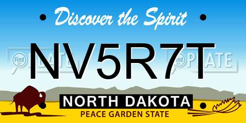 NV5R7T North Dakota License Plate