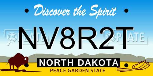 NV8R2T North Dakota License Plate