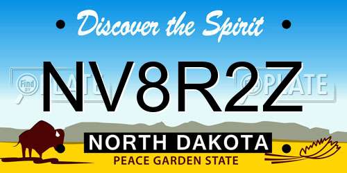 NV8R2Z North Dakota License Plate