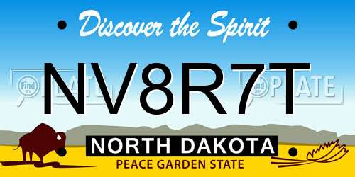 NV8R7T North Dakota License Plate