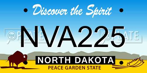 NVA225 North Dakota License Plate