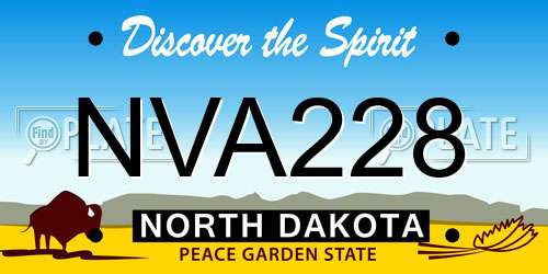 NVA228 North Dakota License Plate