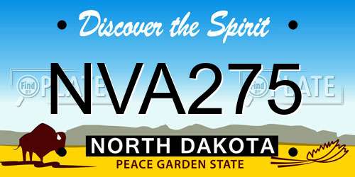 NVA275 North Dakota License Plate
