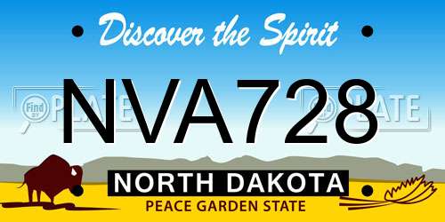 NVA728 North Dakota License Plate