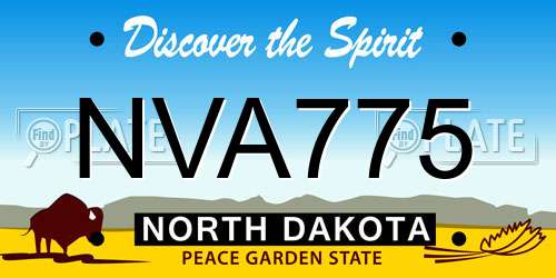 NVA775 North Dakota License Plate