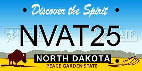 NVAT25 North Dakota License Plate