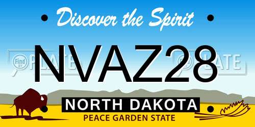 NVAZ28 North Dakota License Plate