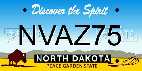 NVAZ75 North Dakota License Plate