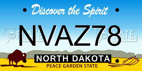 NVAZ78 North Dakota License Plate