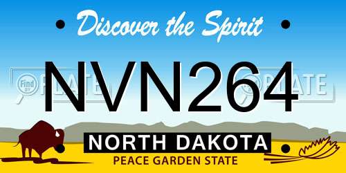 NVN264 North Dakota License Plate