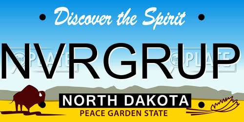 NVRGRUP North Dakota License Plate