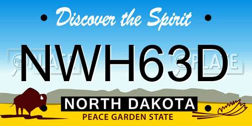 NWH63D North Dakota License Plate