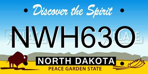 NWH63O North Dakota License Plate