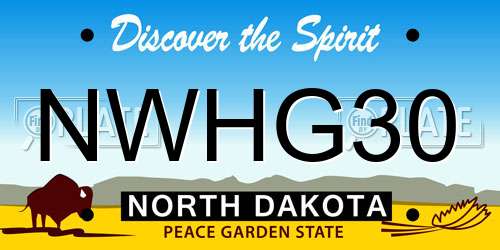 NWHG30 North Dakota License Plate
