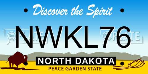 NWKL76 North Dakota License Plate