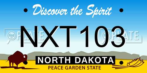 NXT103 North Dakota License Plate