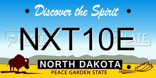 NXT10E North Dakota License Plate