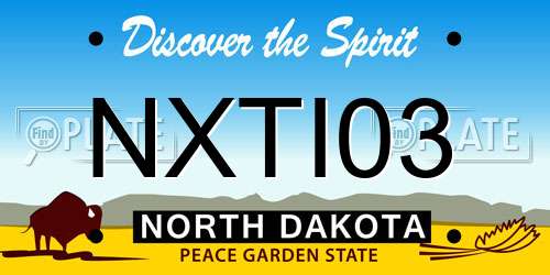 NXTI03 North Dakota License Plate
