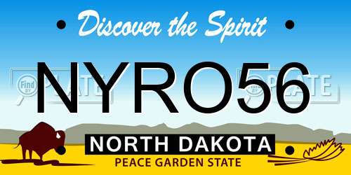 NYRO56 North Dakota License Plate