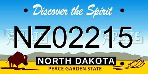 NZ02215 North Dakota License Plate