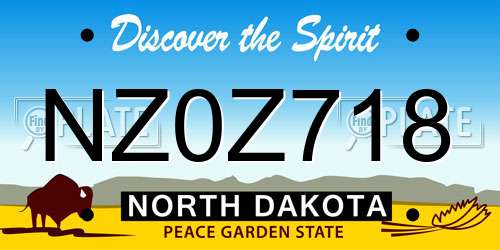 NZ0Z718 North Dakota License Plate