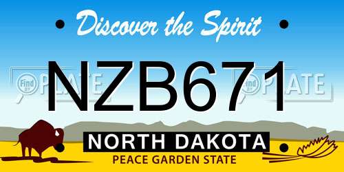 NZB671 North Dakota License Plate